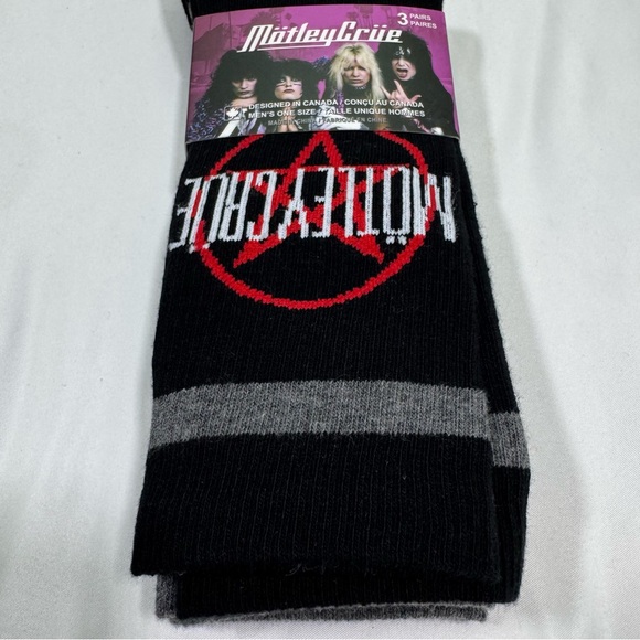 NWT Motley Crue 3 Pack Crew Socks - Picture 5 of 11